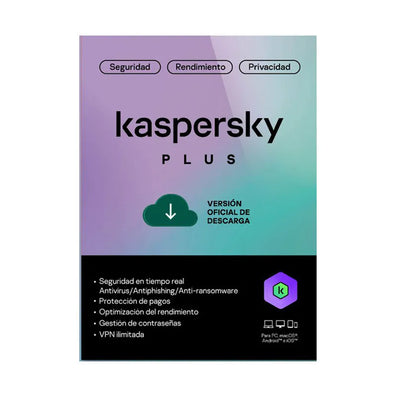 KASPERSKY PLUS 3 DISPOSITIVOS 1 AÑO KPLU031-LICENCIA - High Tech CR